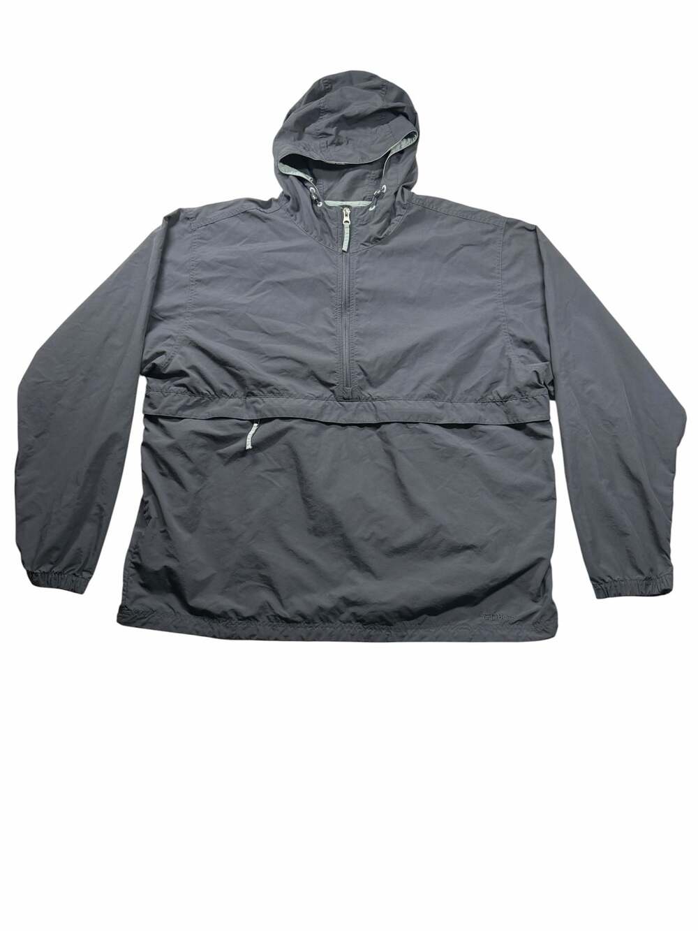 L.L.Bean Men’s XXL Hooded Half Zip Anorak Windbreaker Pullover Gray Jacket